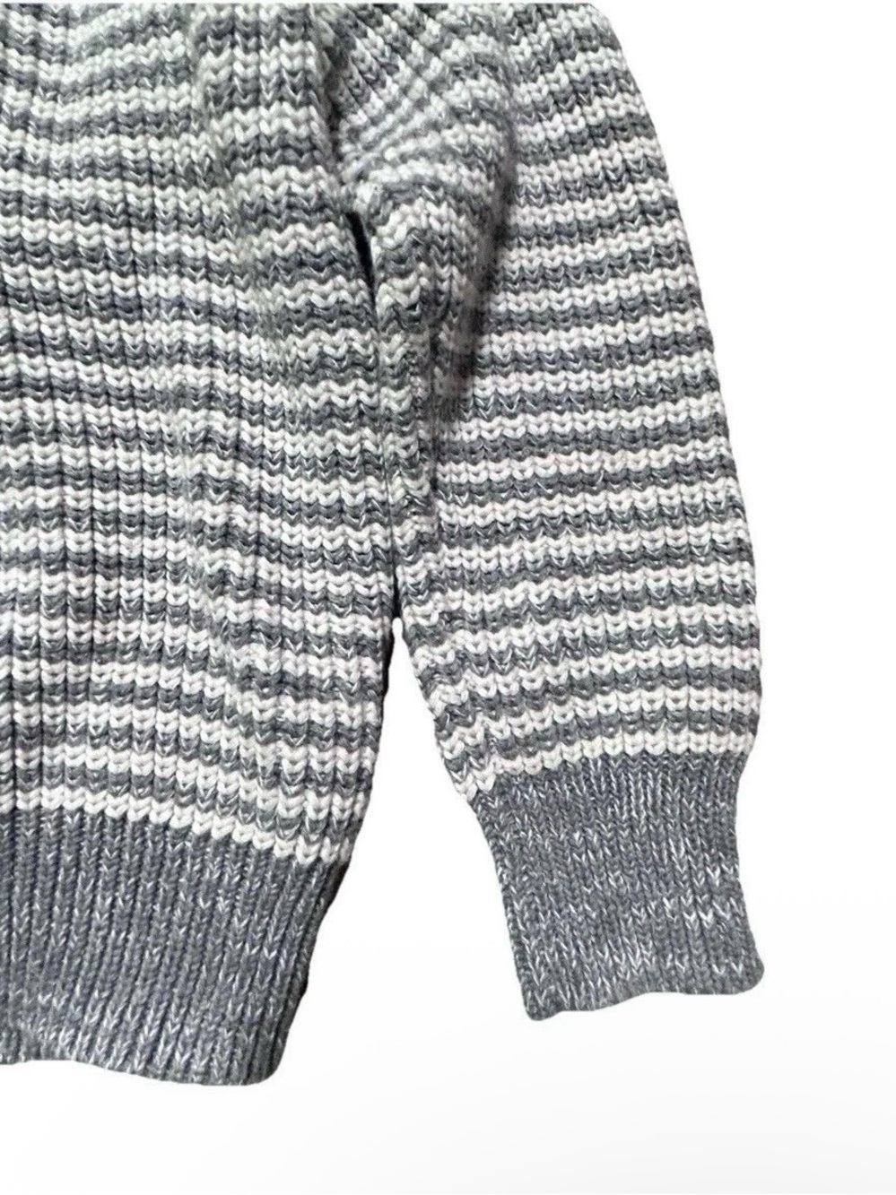 NWT J. Crew Cuts Toddler Boy Grey White Knit Collard Sweater Size 3T - Picture 2 of 3